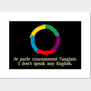 Je parle couramment l'anglais / I don't speak any English Posters and Art